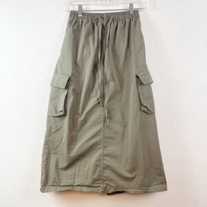 Freelance Cargo Skirt Small Midi Olive Green 90s Utility Gorpcore Streetwear S
